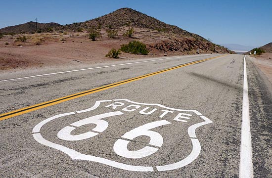 In the Desert on Route 66 We are now in California and there is still some In the Desert on Route 66 We are now in California and there is still some